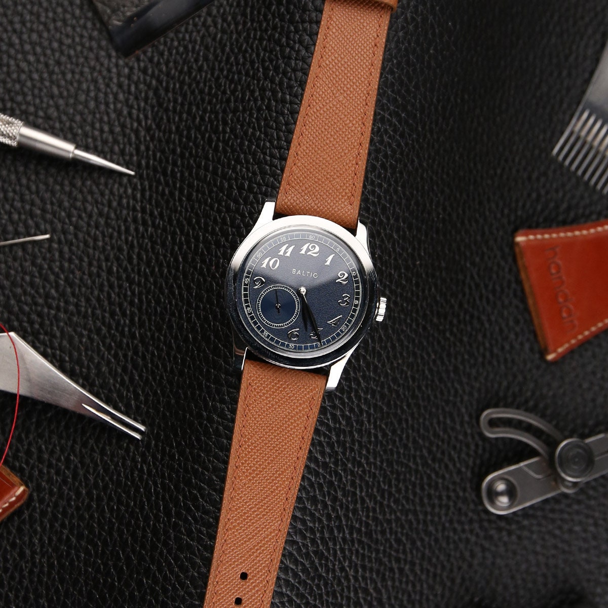 Saffiano Leather Watch Strap in Golden Brown · Handmade in Saigon - Image 5