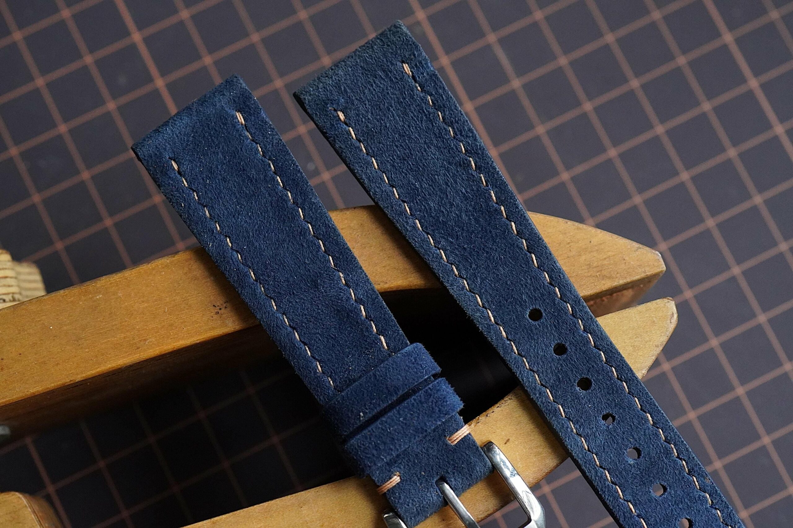Suede Leather Watch Strap in Navy · Handmade in Saigon - Image 5
