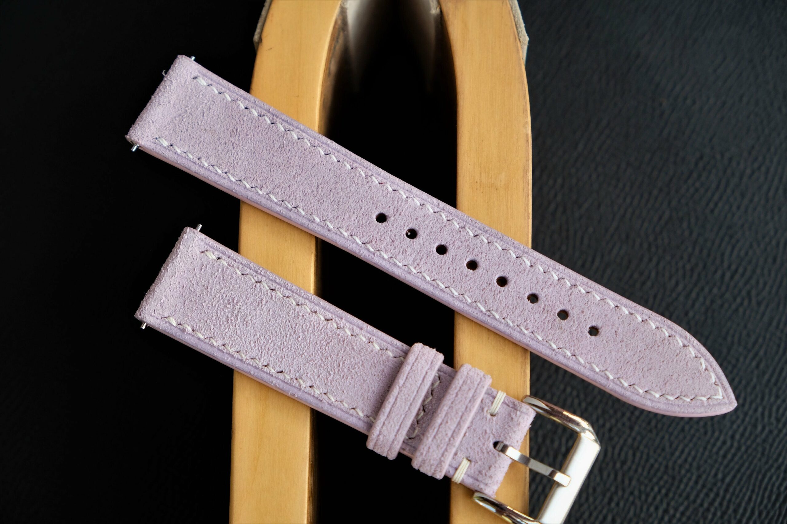 Suede Leather Watch Strap in Purple · Handmade in Saigon - Image 5