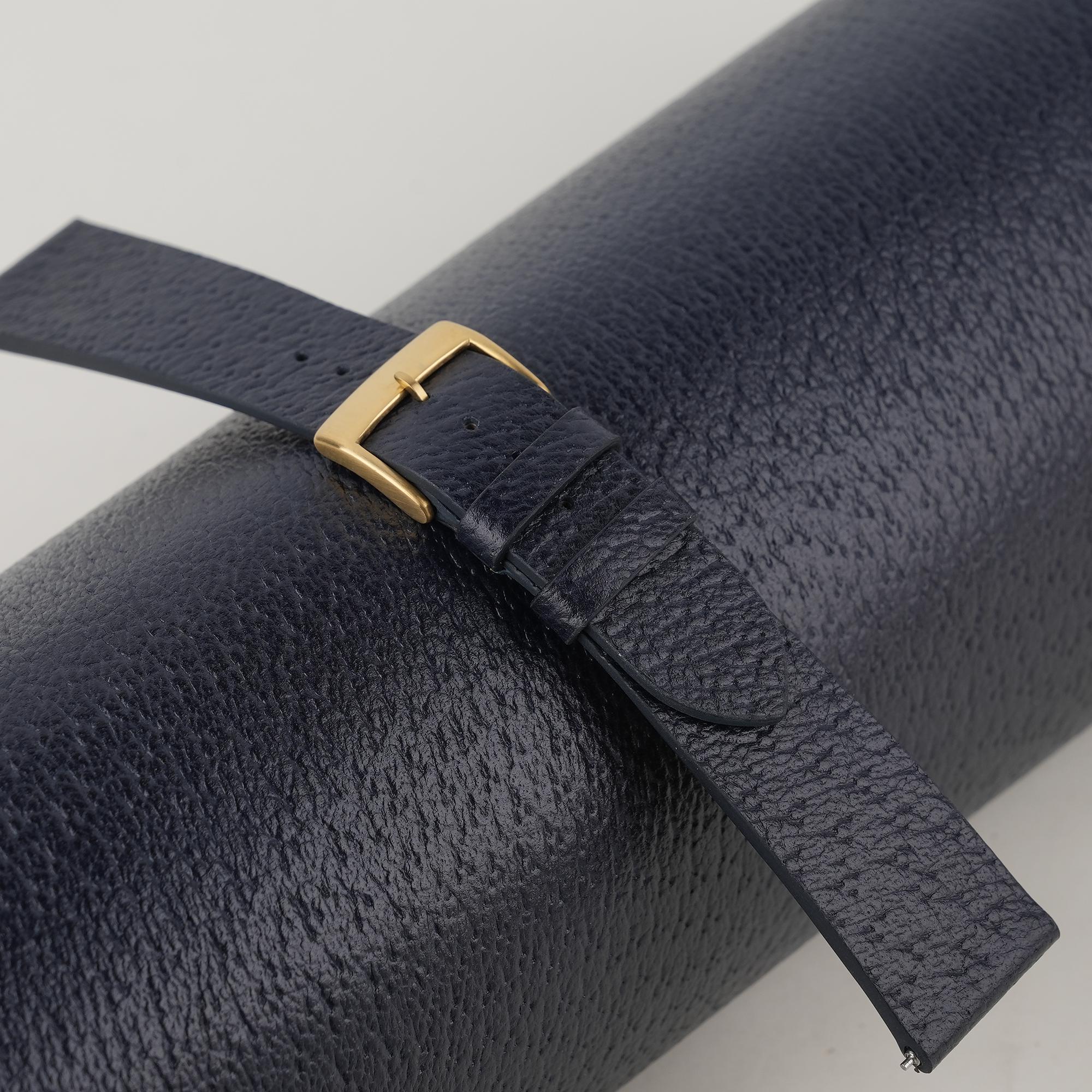 Peccary Leather Watch Strap in Navy · Handmade in Saigon - Image 5