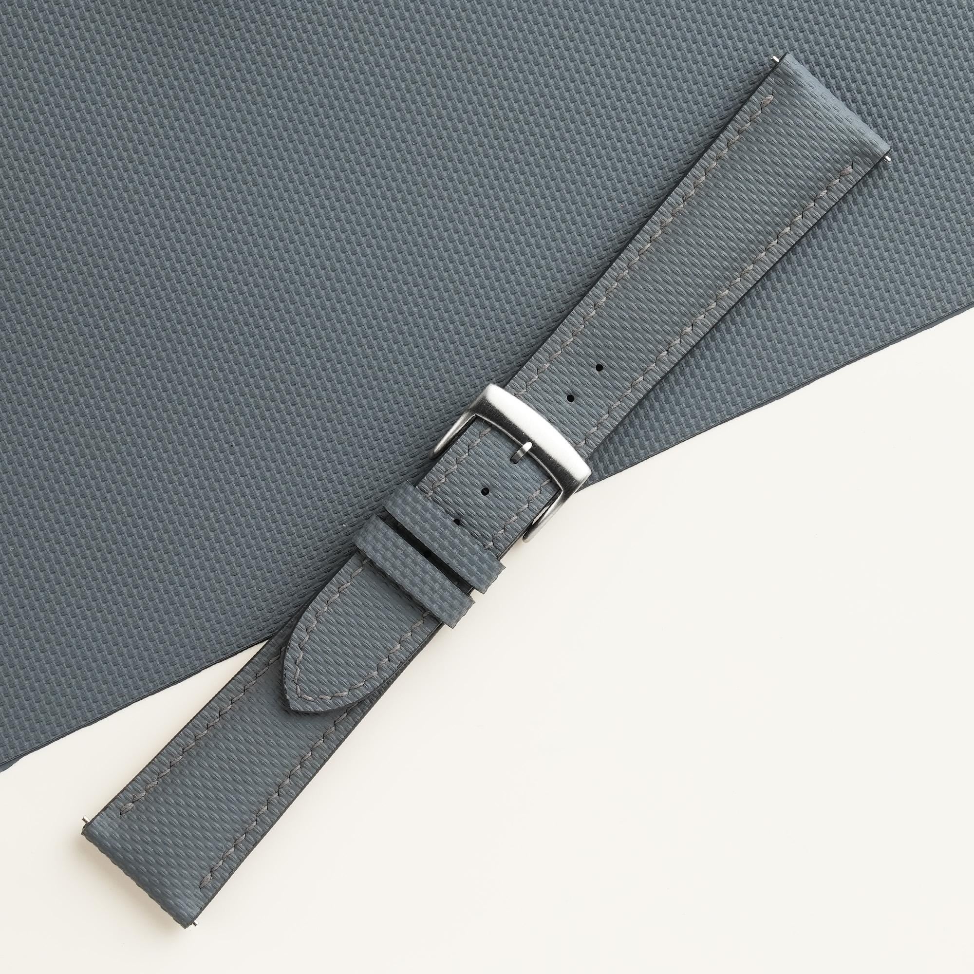 Sailcloth Rubber Watch Strap in Dark Grey · Handmade in Saigon - Image 5