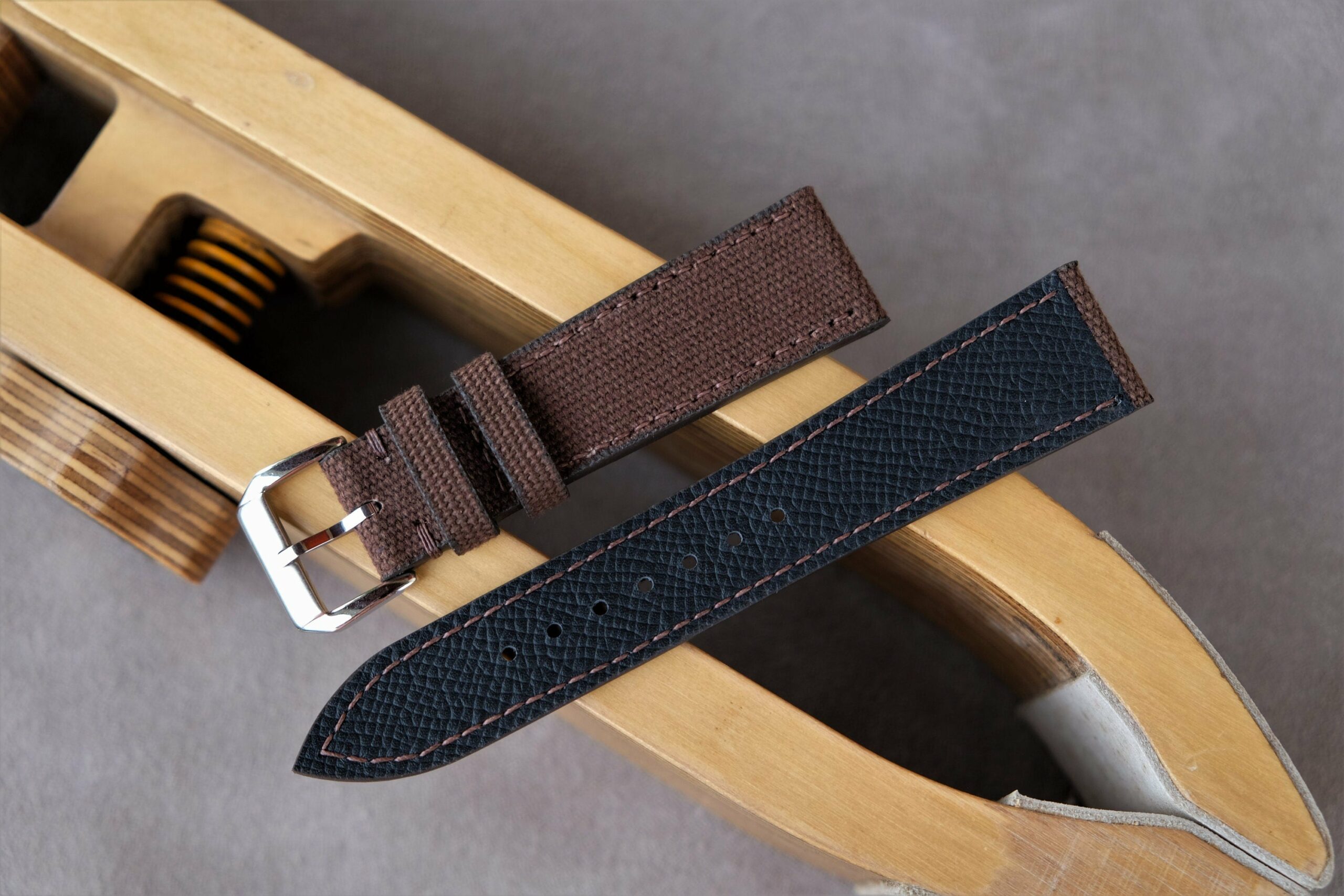 Canvas Watch Strap in Chocolate Brown · Handmade in Saigon - Image 5