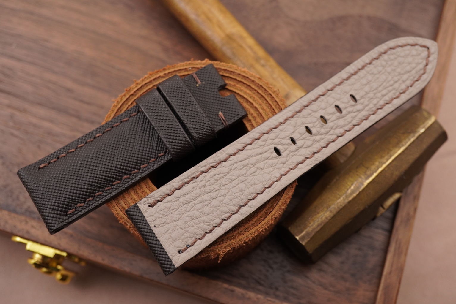 Saffiano Leather Watch Strap in Dark Brown · Handmade in Saigon - Image 5