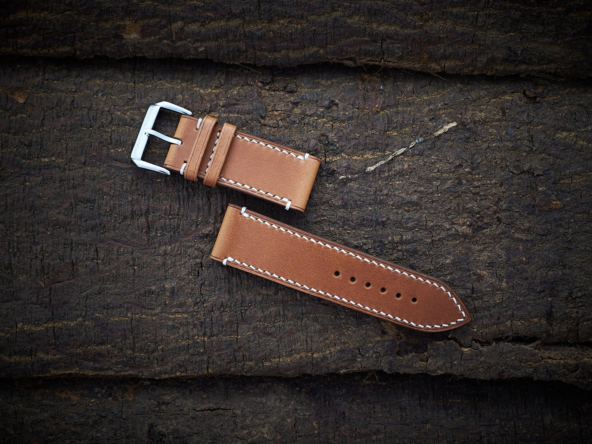 Vachetta Leather Watch Strap in Tan Brown · Handmade in Saigon - Image 5