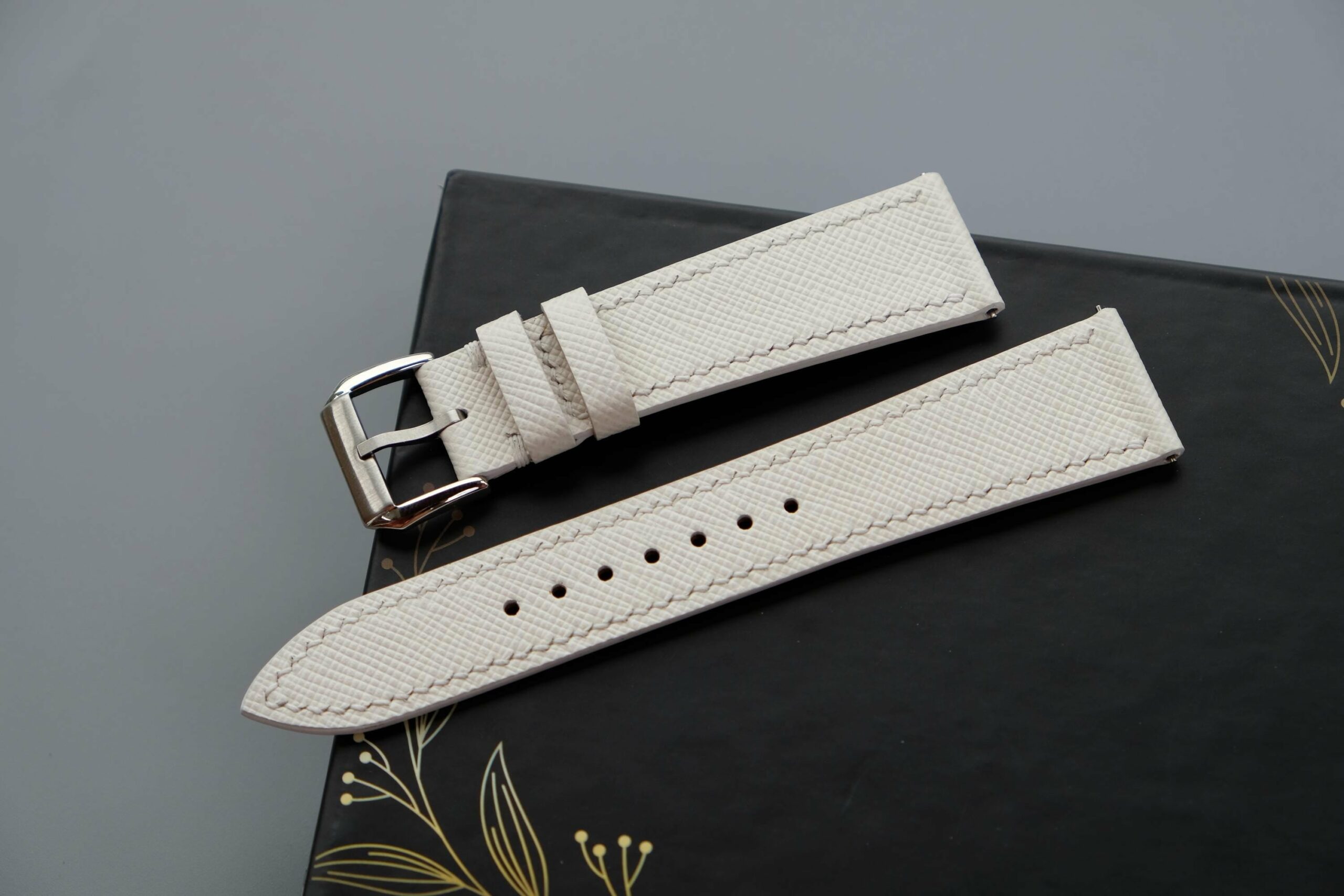 Saffiano Leather Watch Strap in White · Handmade in Saigon - Image 5