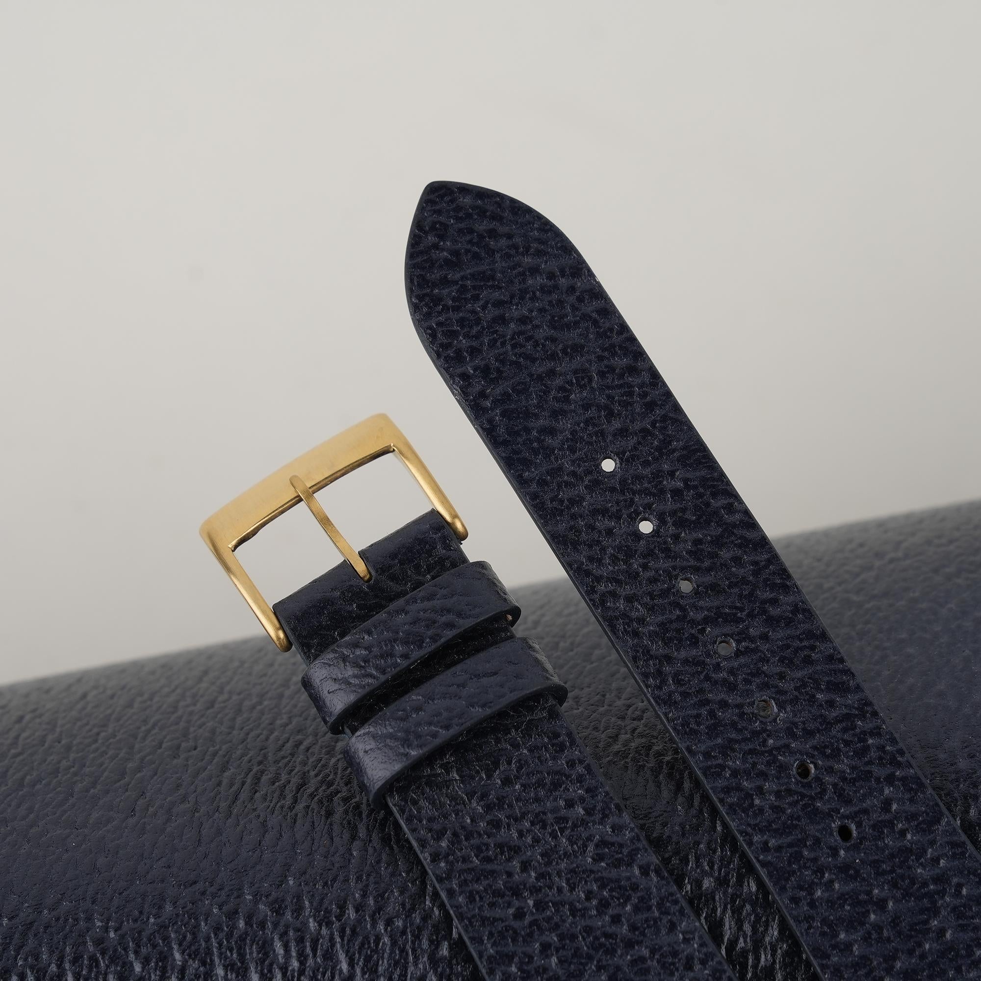 Peccary Leather Watch Strap in Navy · Handmade in Saigon - Image 6