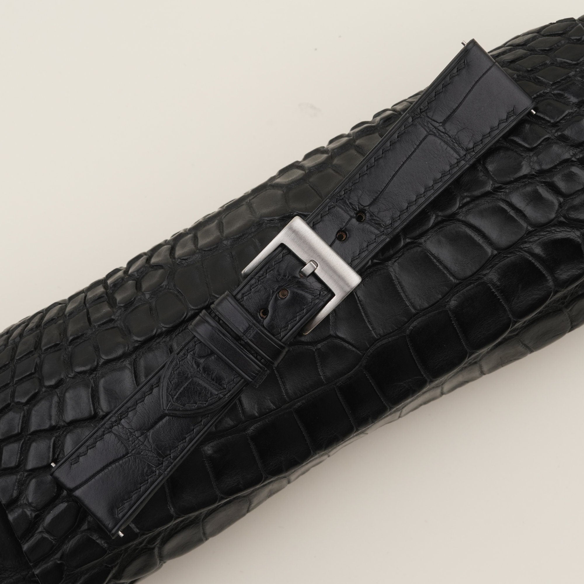 Alligator Leather Watch Strap in Black · Handmade in Saigon - Image 5