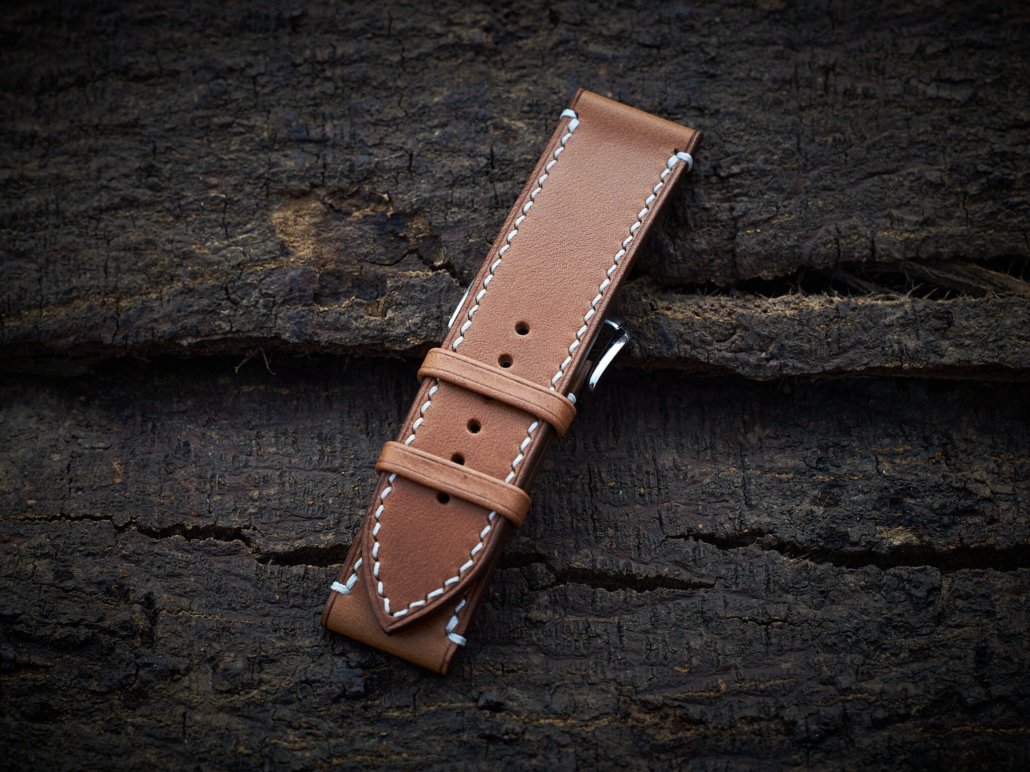 Vachetta Leather Watch Strap in Tan Brown · Handmade in Saigon - Image 6