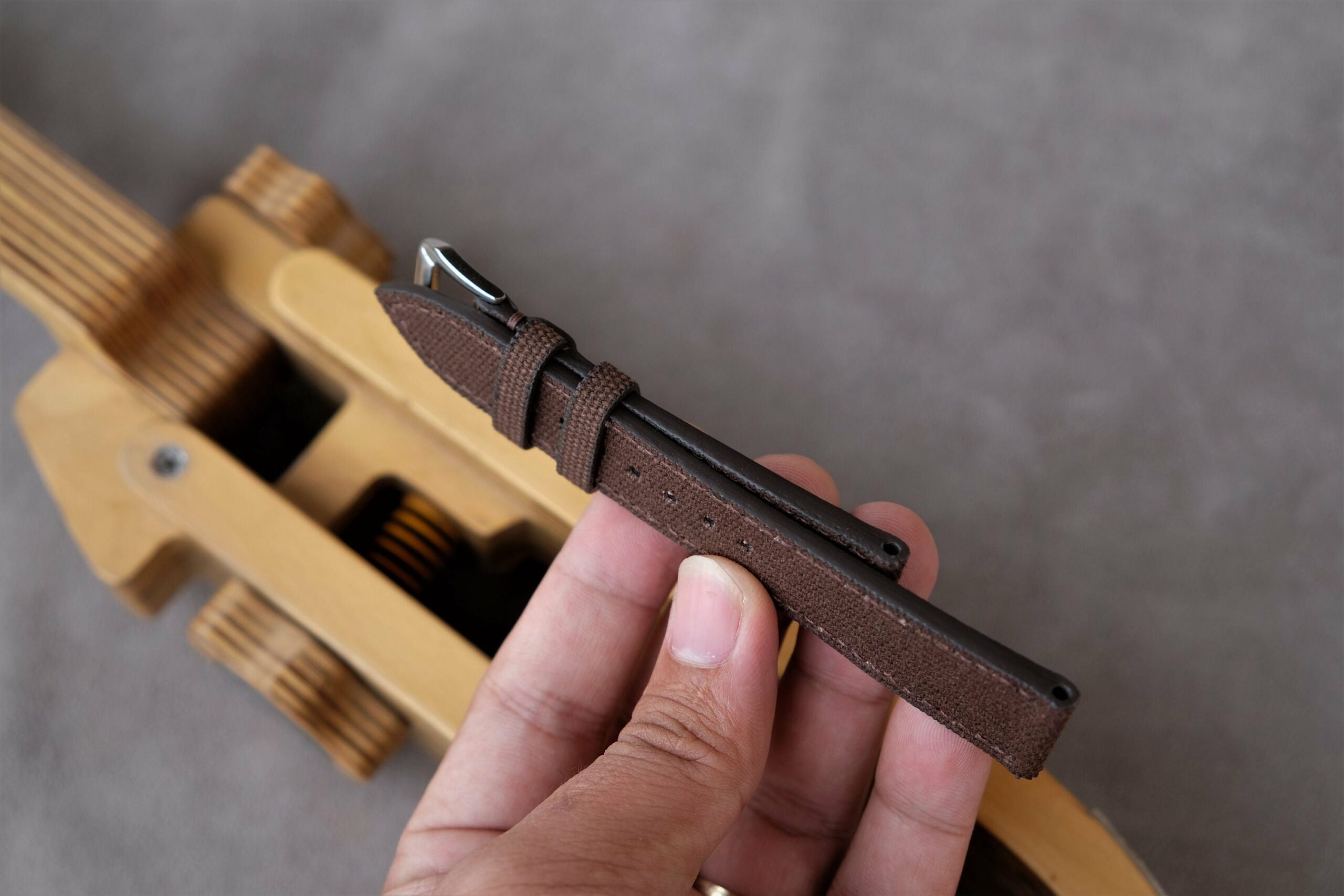 Canvas Watch Strap in Chocolate Brown · Handmade in Saigon - Image 6