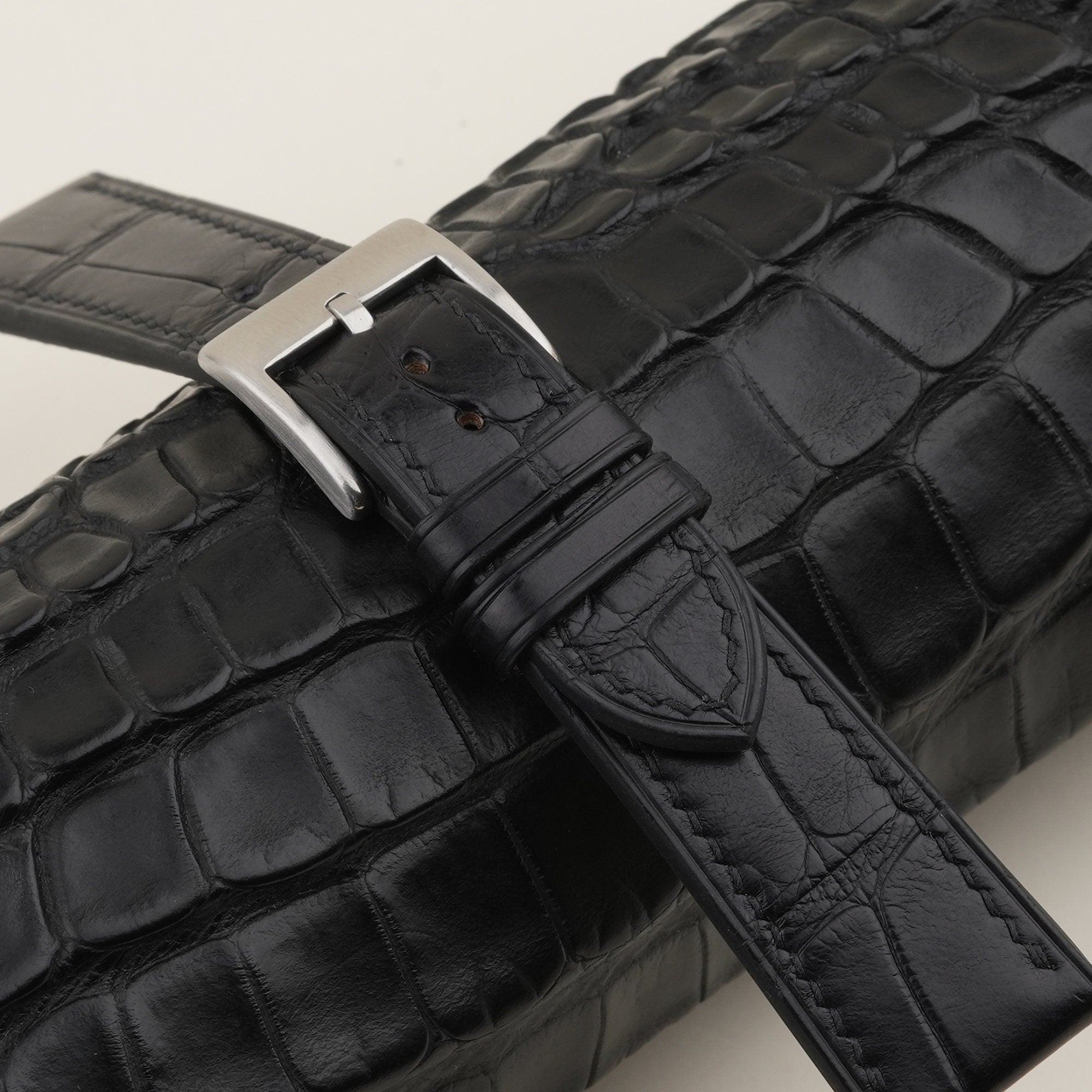 Alligator Leather Watch Strap in Black · Handmade in Saigon - Image 6