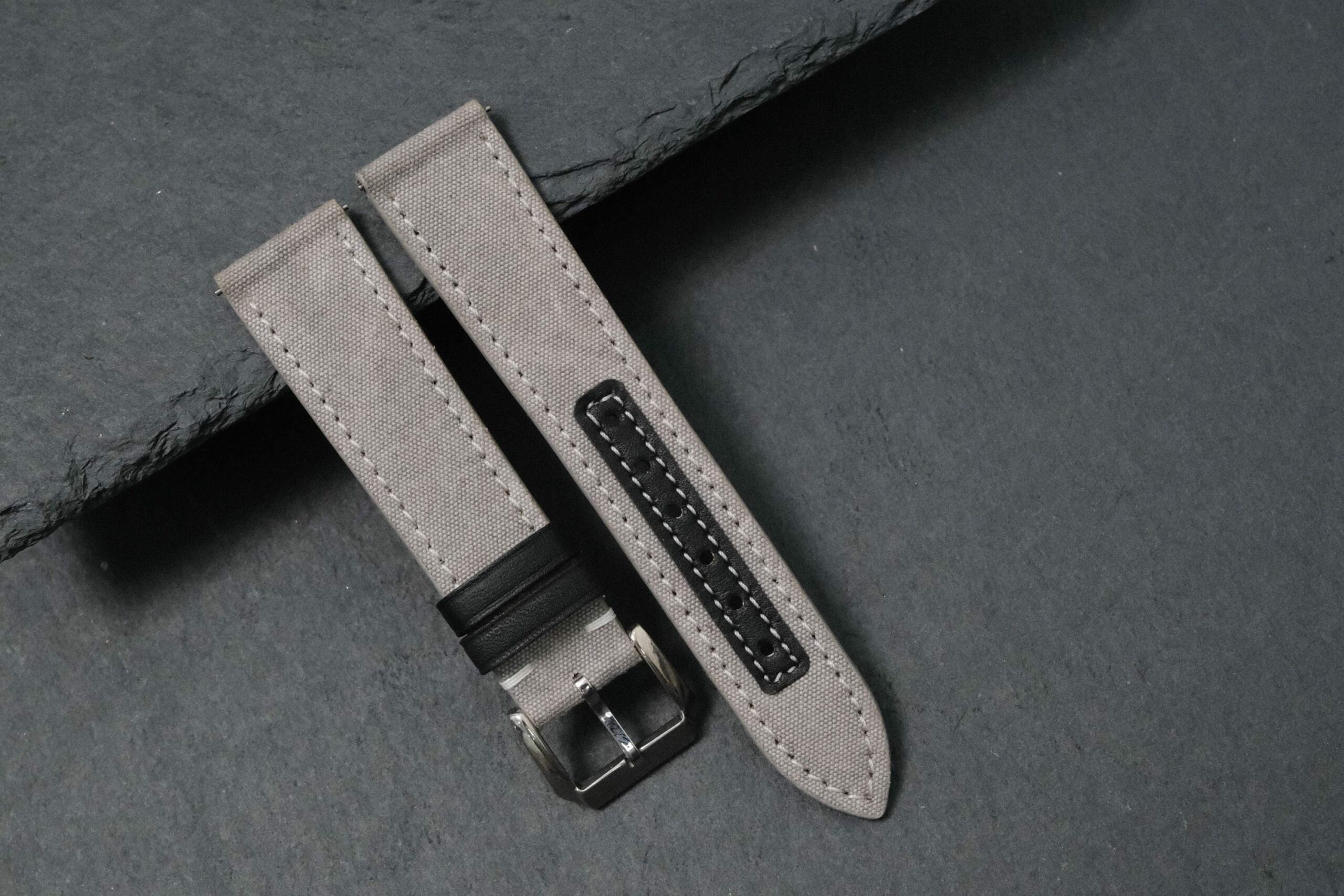 Canvas Watch Strap in Grey · Handmade in Saigon - Image 3