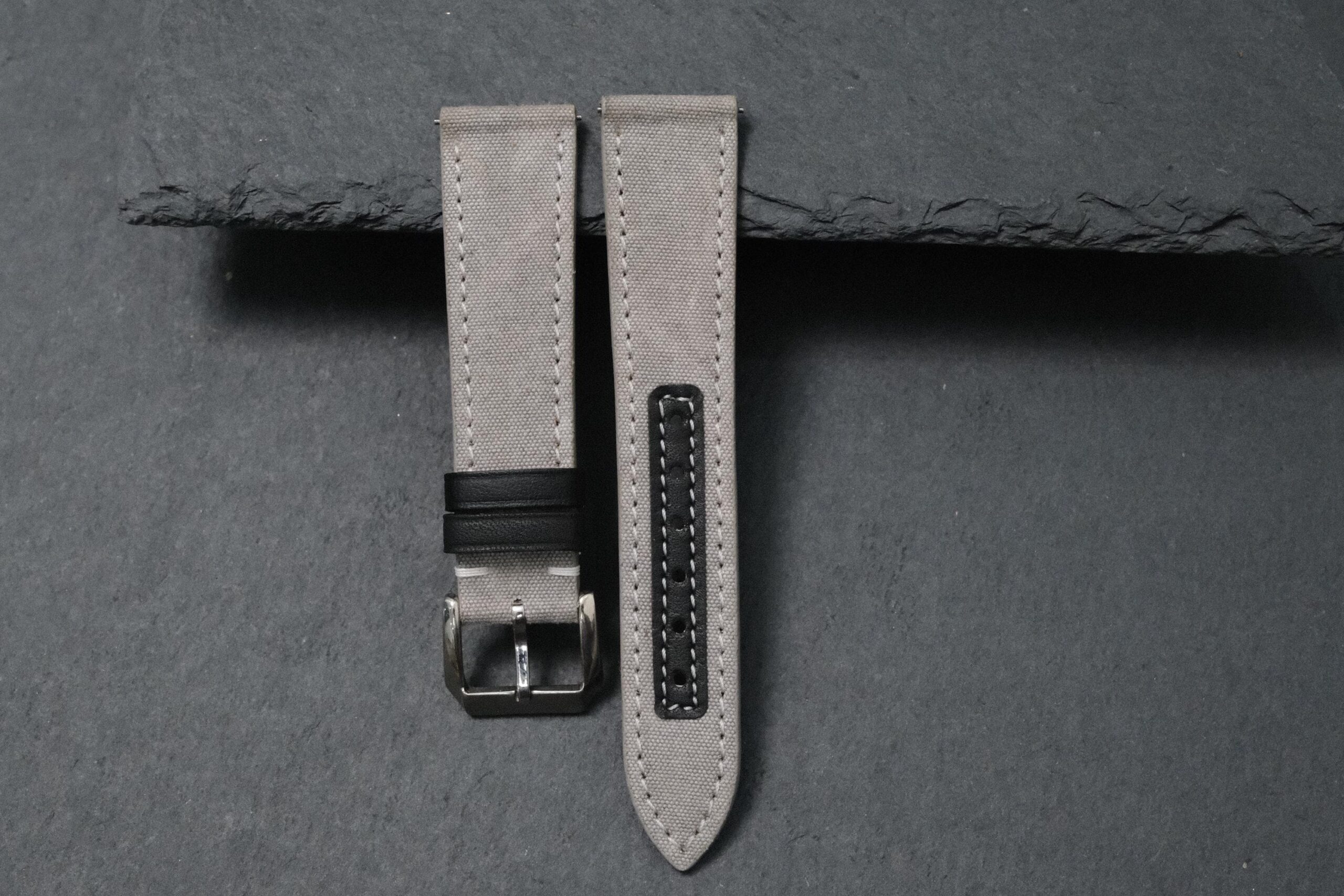 Canvas Watch Strap in Grey · Handmade in Saigon - Image 4