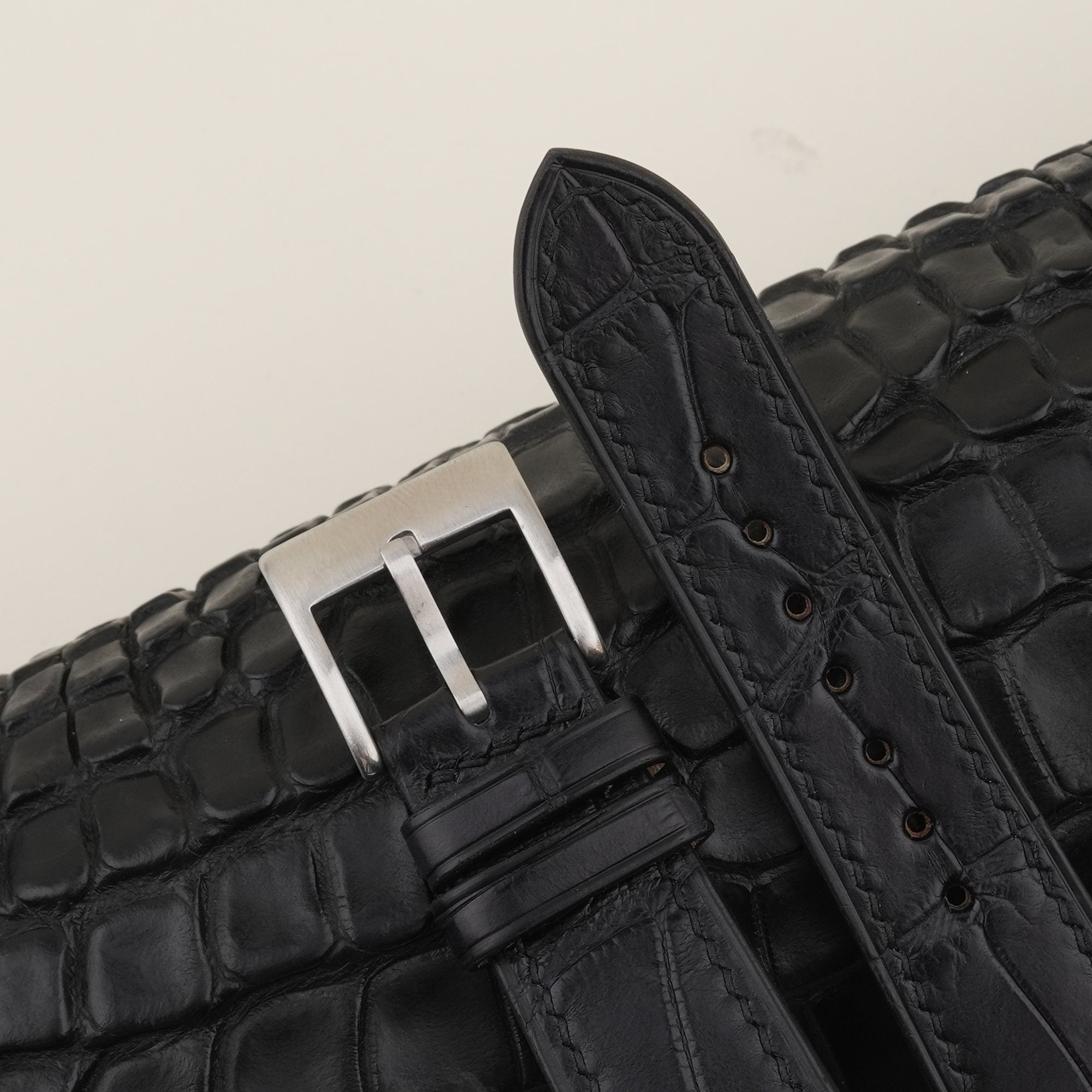 Alligator Leather Watch Strap in Black · Handmade in Saigon - Image 7