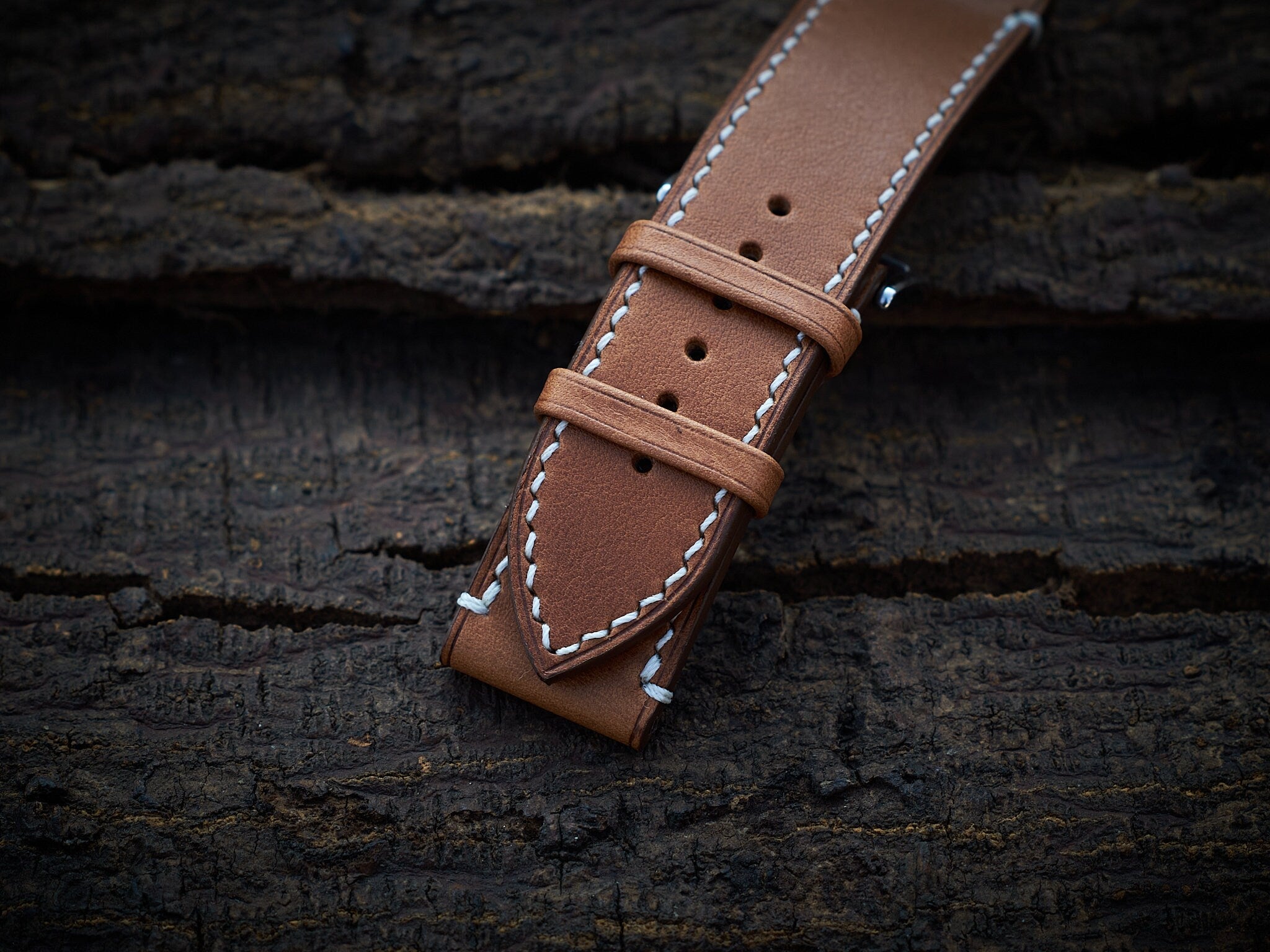 Vachetta Leather Watch Strap in Tan Brown · Handmade in Saigon - Image 8