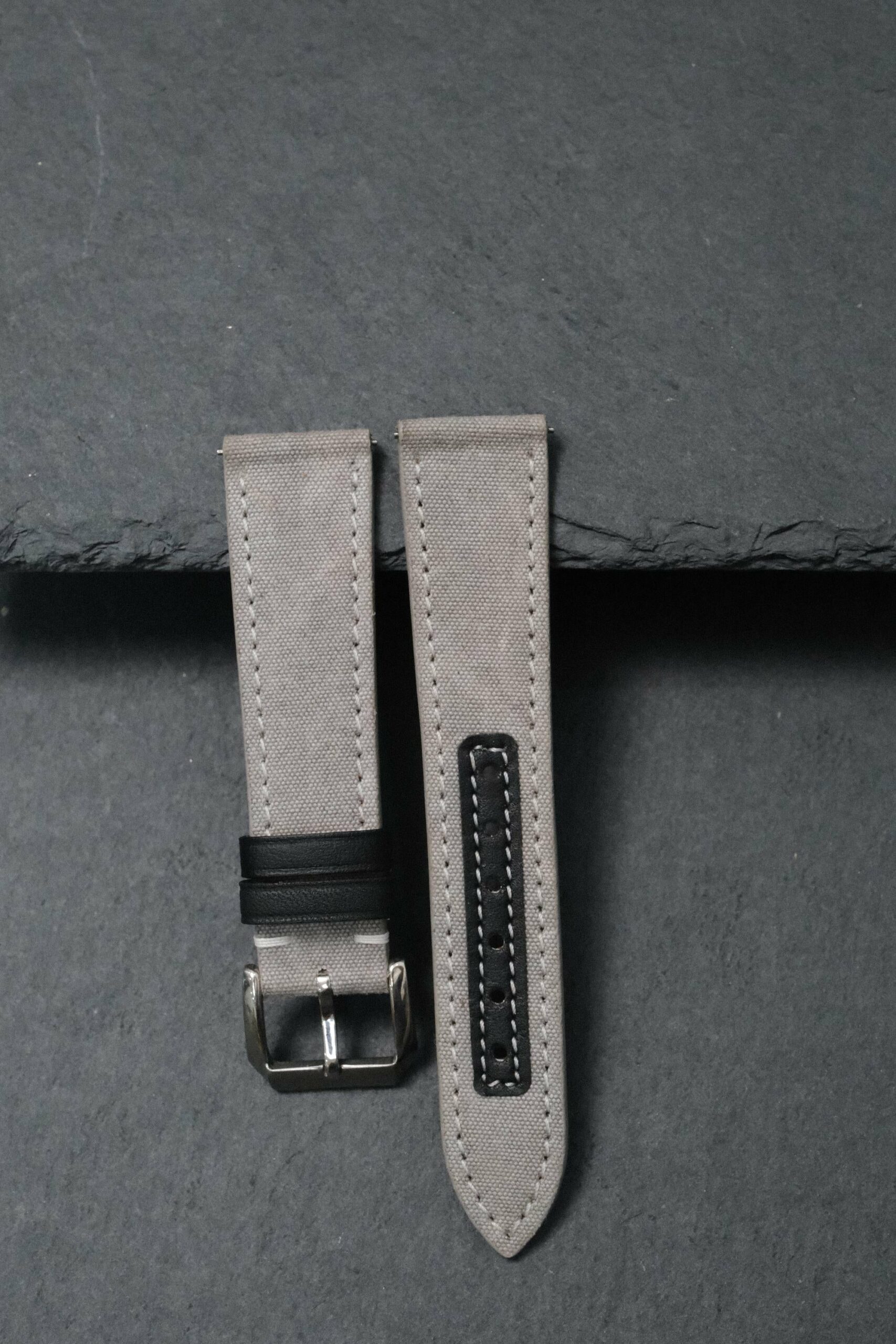 Canvas Watch Strap in Grey · Handmade in Saigon - Image 5