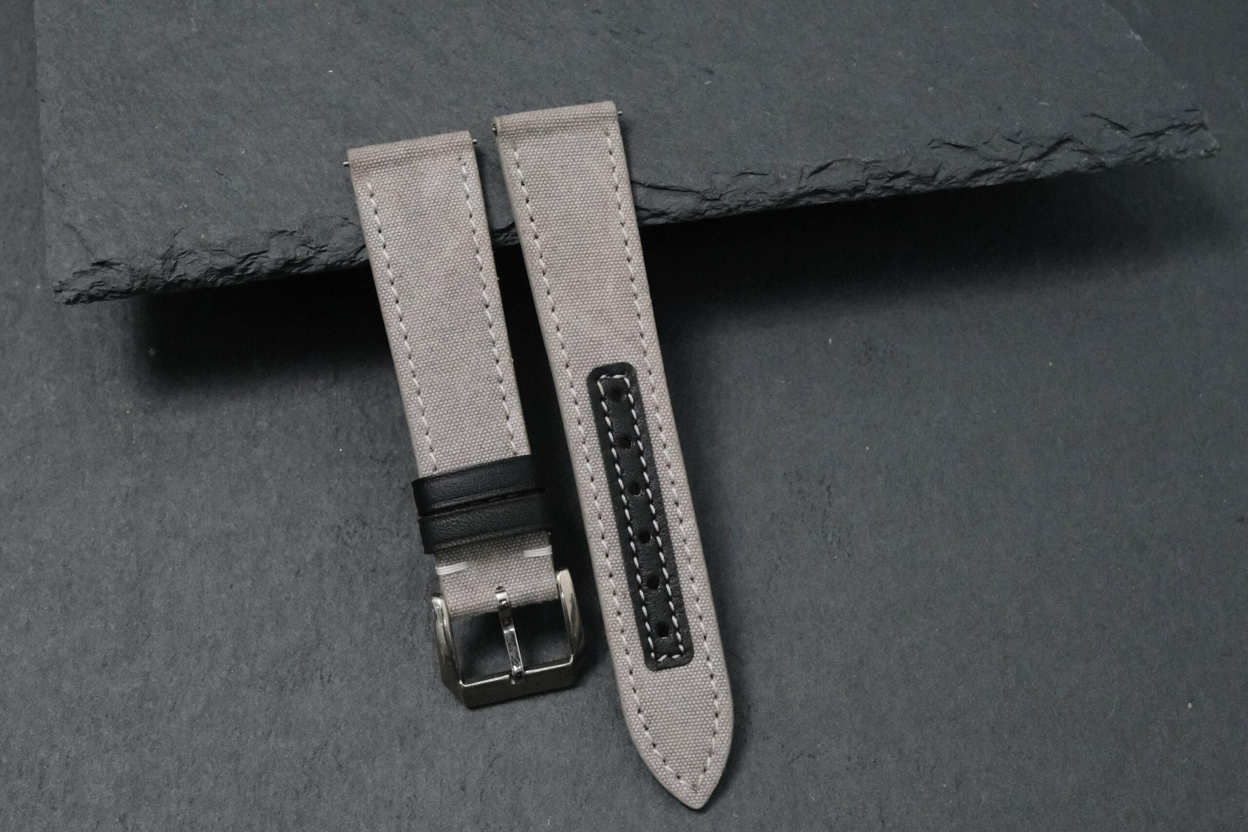 Canvas Watch Strap in Grey · Handmade in Saigon - Image 6