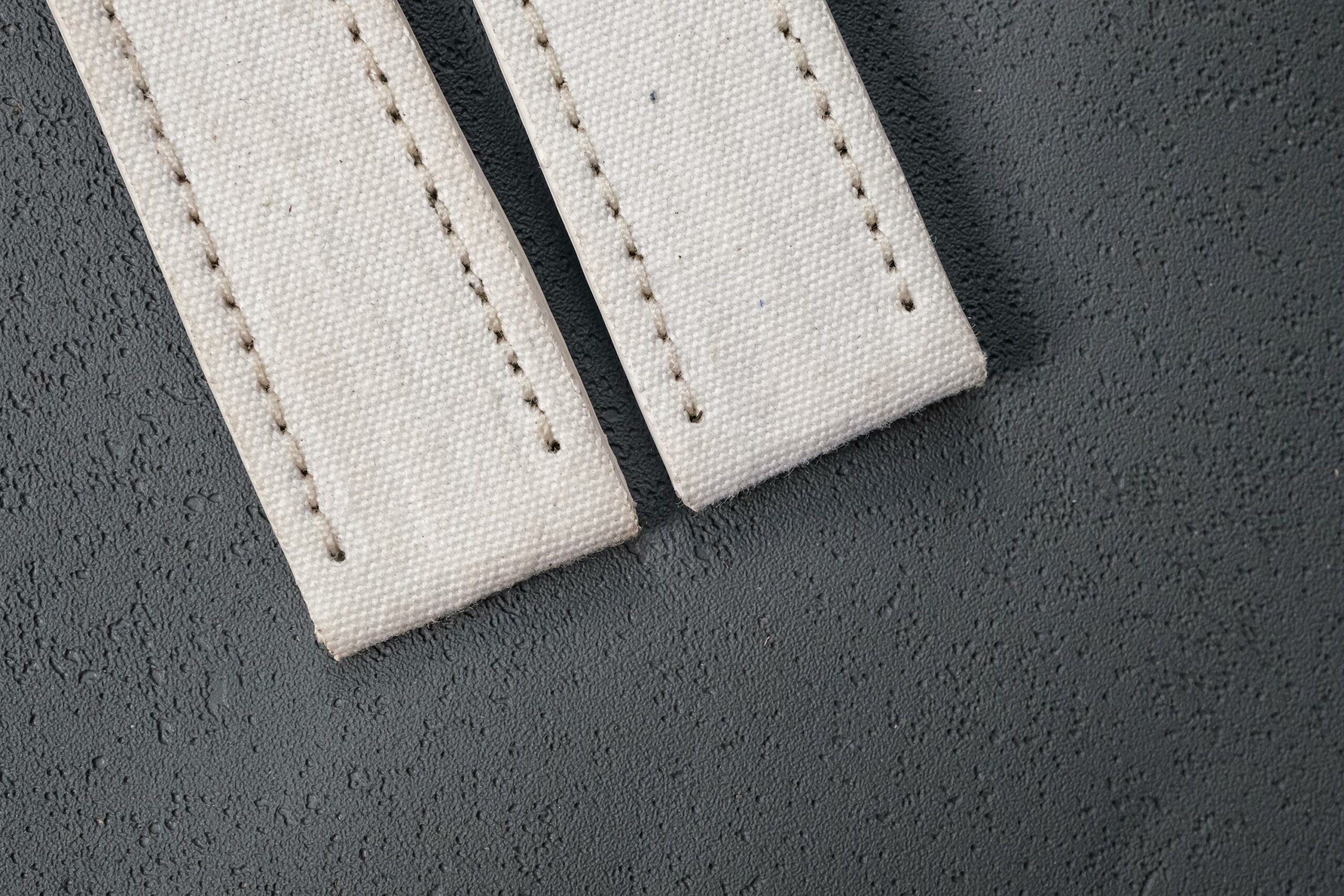 Canvas Watch Strap in Off White & Brown · Handmade in Saigon - Image 5