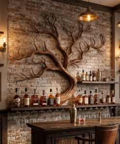 Monkey Pod Wood Tree Branch Wine Rack and Wall Shelf