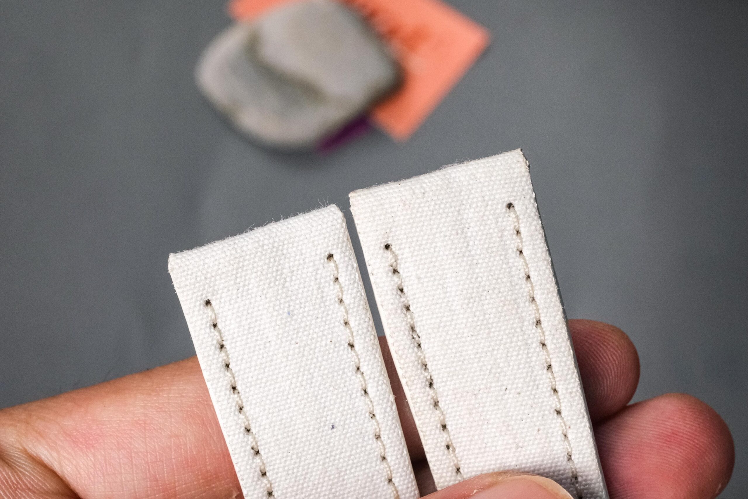 Canvas Watch Strap in Off White & Brown · Handmade in Saigon - Image 6
