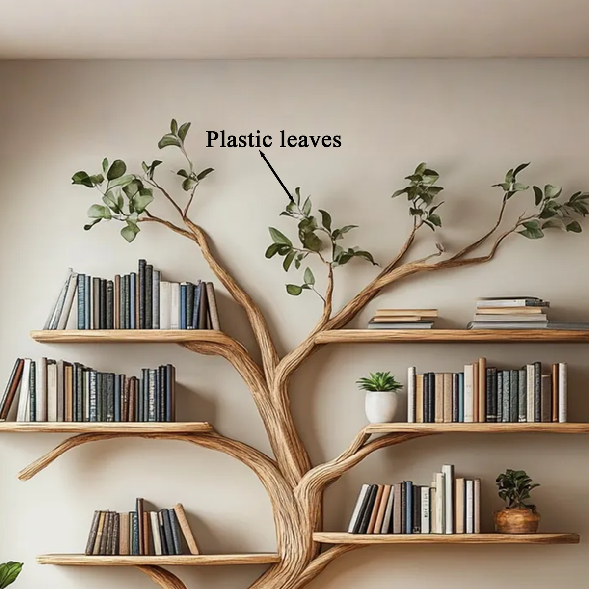 Driftwood Branch Floating Wall Shelf with Tree Design - Image 6
