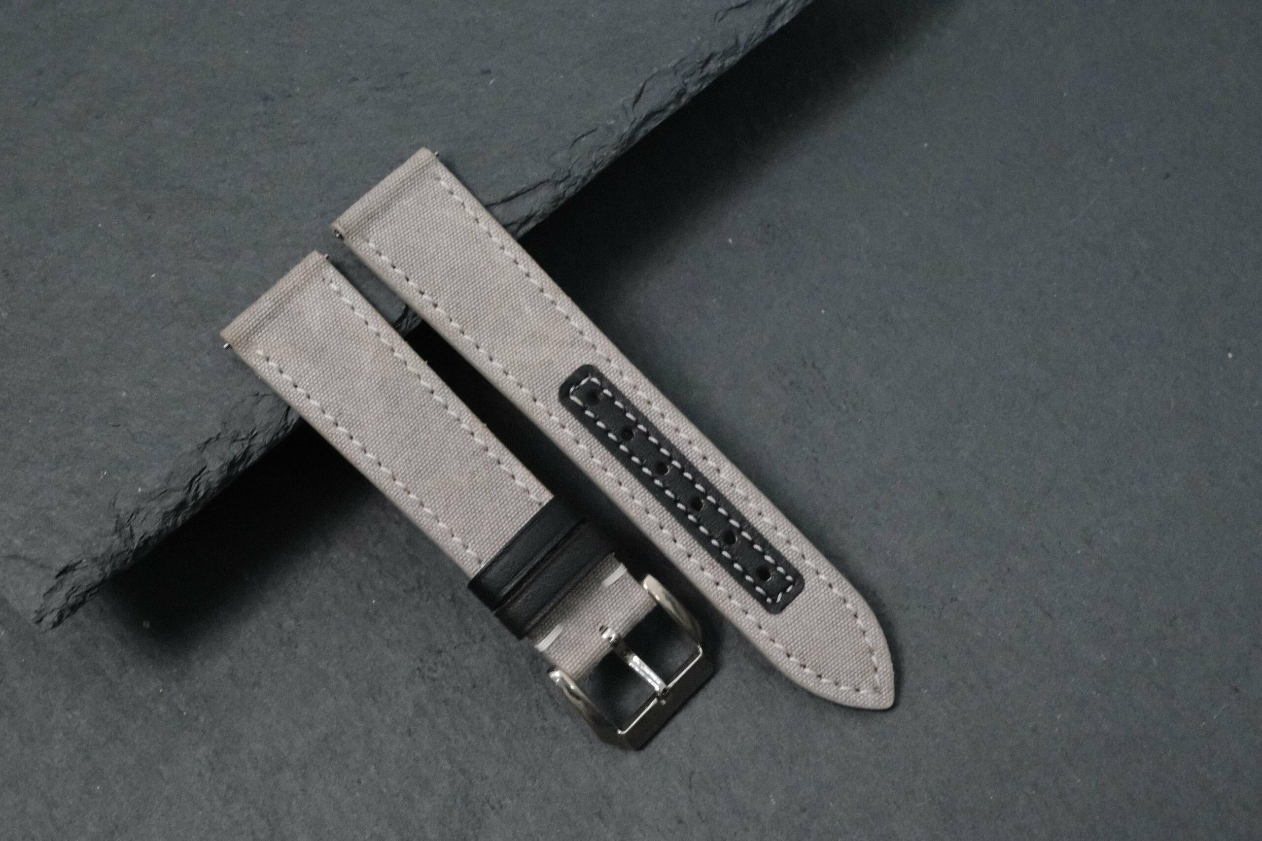 Canvas Watch Strap in Grey · Handmade in Saigon - Image 7