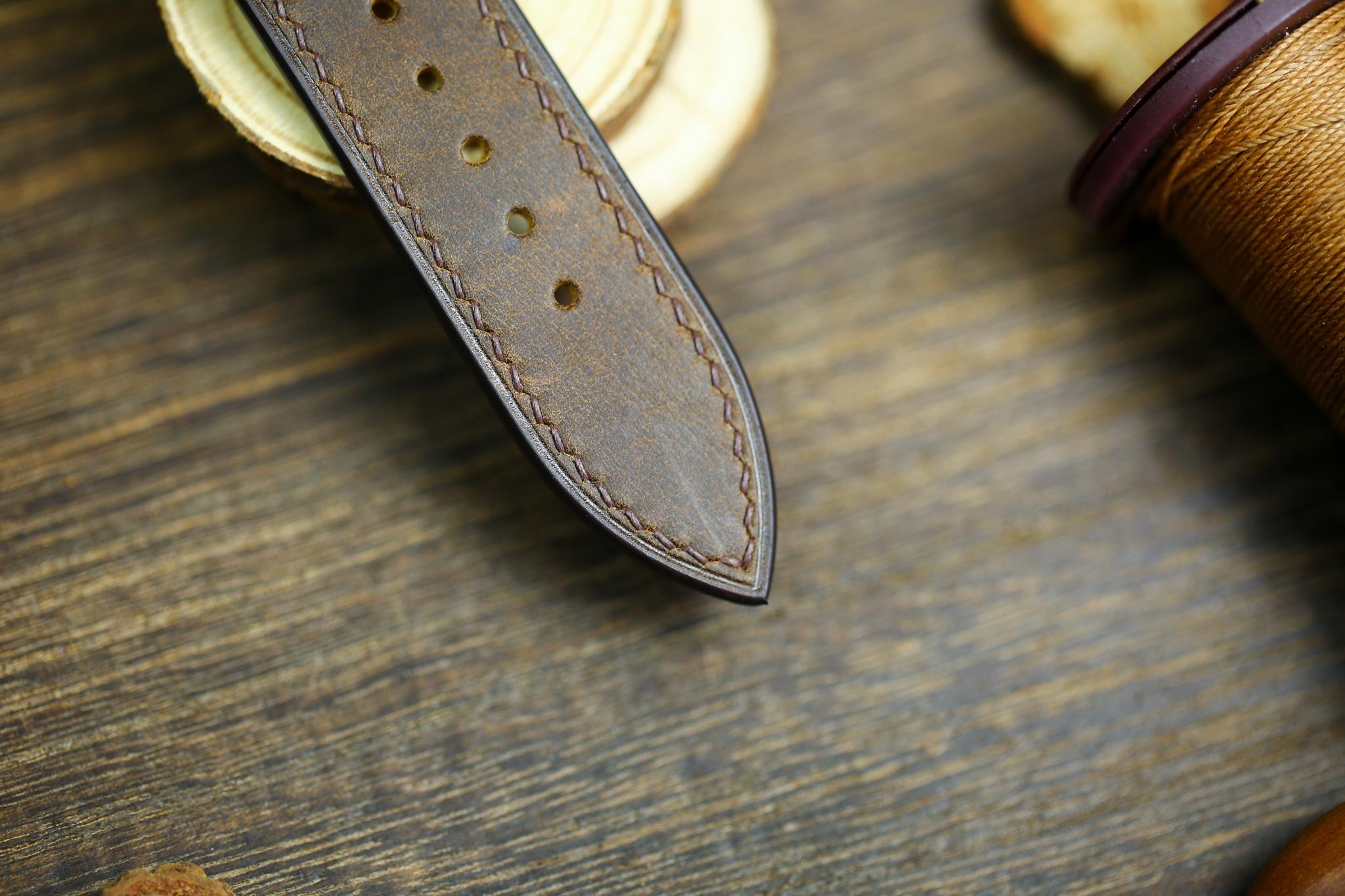 Maya Leather Watch Strap in Waxy Brown · Butterfly Clasp · Handmade in Saigon - Image 9