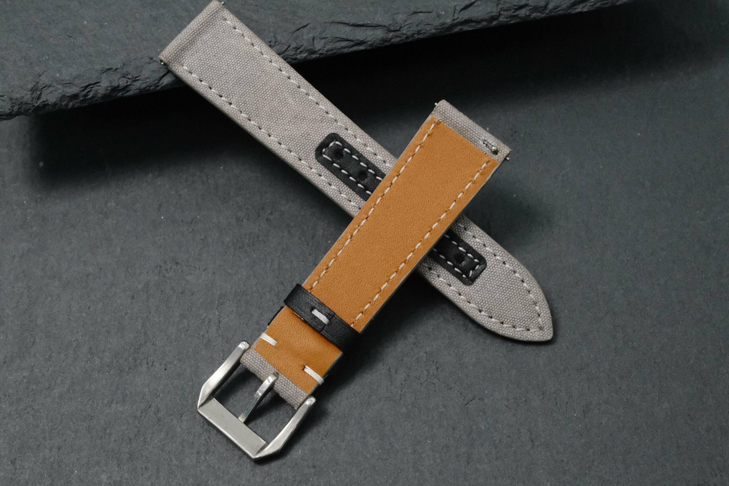 Canvas Watch Strap in Grey · Handmade in Saigon - Image 8