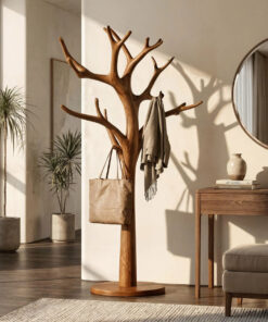 Rustic Driftwood Tree Coat Rack for Entryway and Mudroom