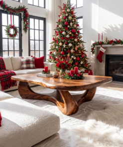 Live Edge Driftwood Coffee Table with Sculptural Organic Form