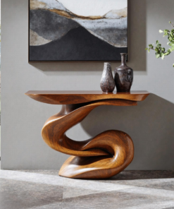 Handcrafted Live Edge Solid Wood Accent Console Table