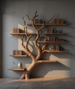 Real Tree Branch Wall Shelf with Floating Boards