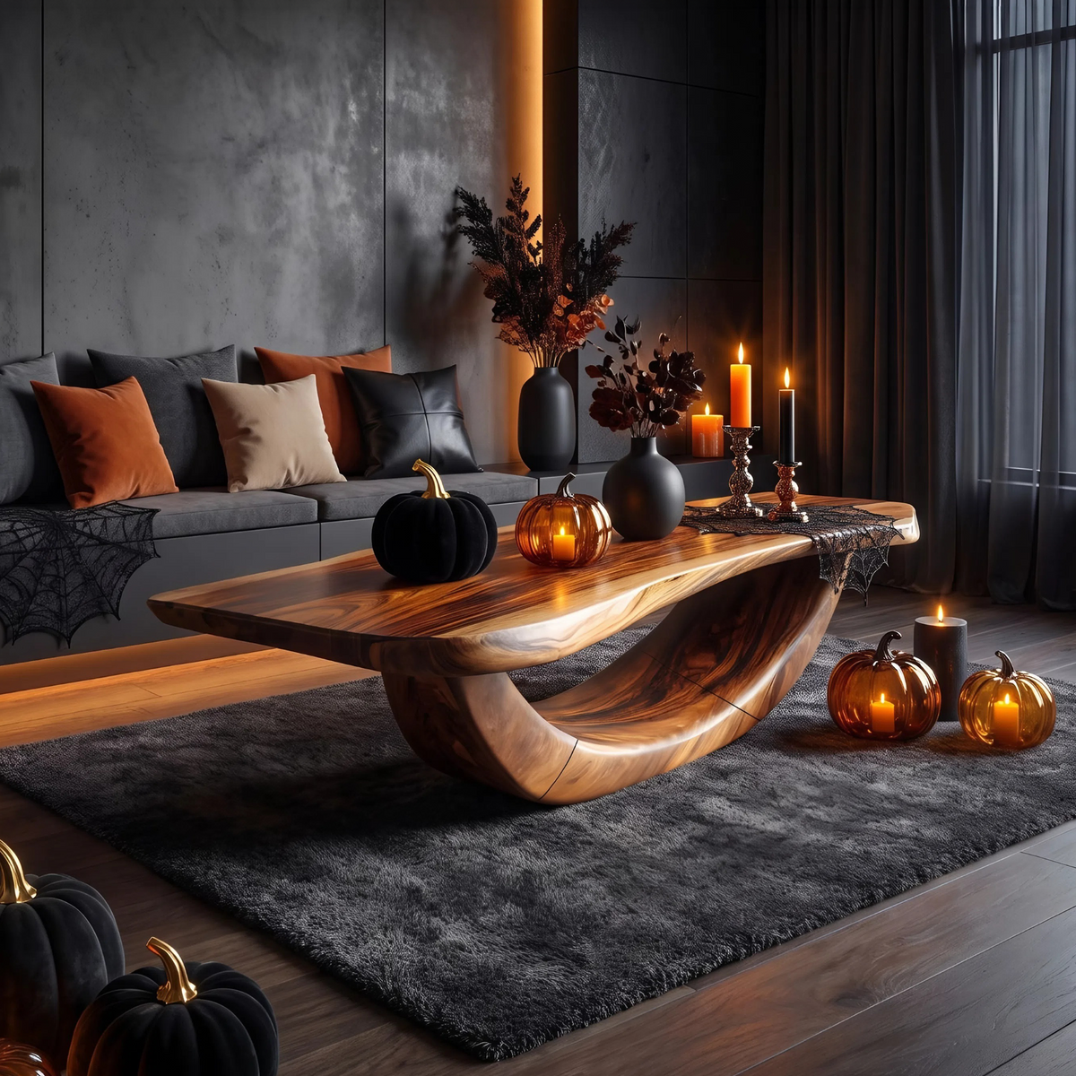 Farmhouse Live Edge Solid Wood Coffee Table with Rustic Finish