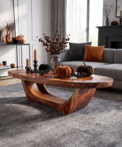 Handcrafted Live Edge Wood Coffee Table for Living Room