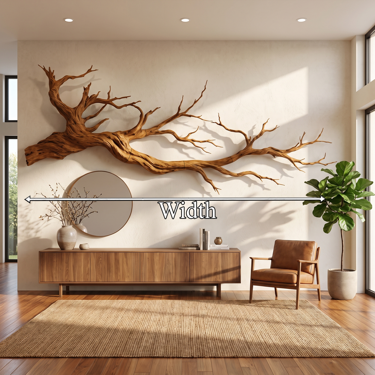 Abstract Tree Root Solid Wood Wall Sculpture, 3D Wall Art - Image 2