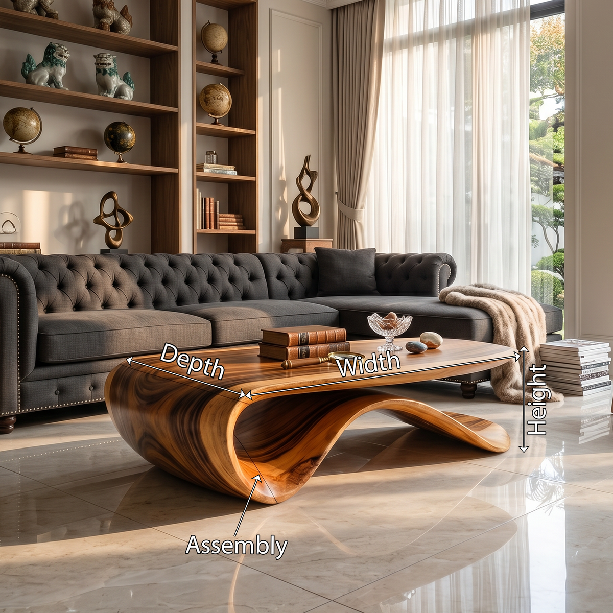Farmhouse Solid Wood Coffee Table with Low Streamlined Profile - Image 8