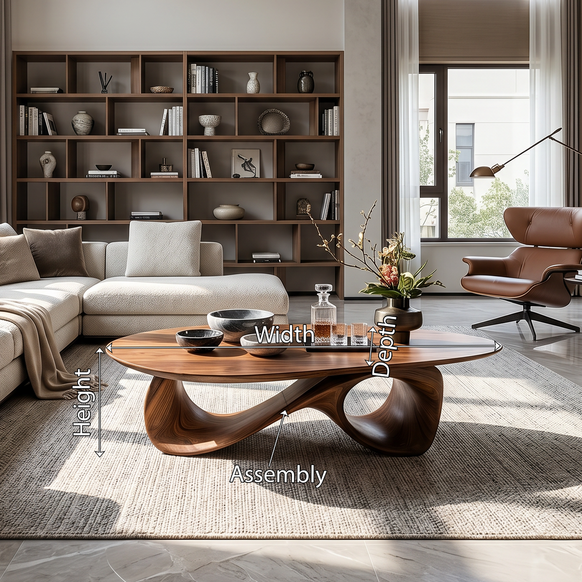 Rustic Solid Wood Coffee Table with Low-Set Simple Design - Image 8