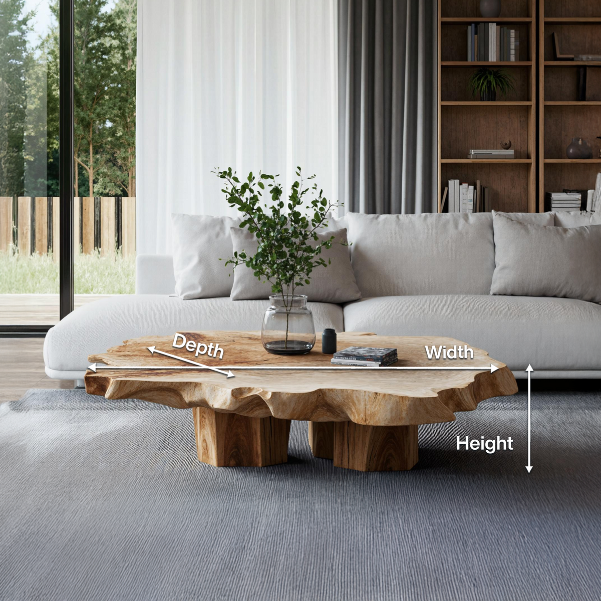 Handcrafted Solid Wood Coffee Table with Low Classic Profile - Image 8