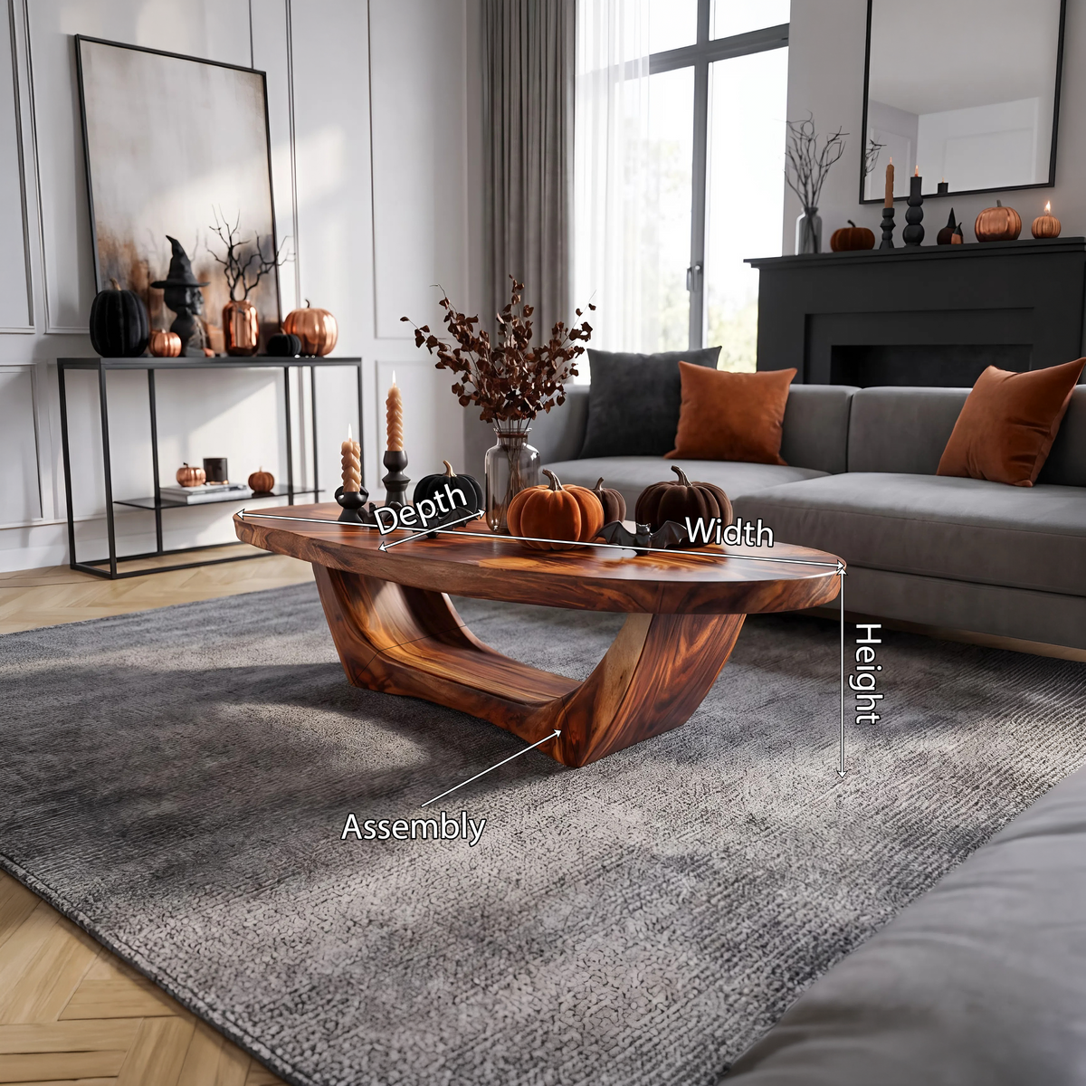 Handcrafted Live Edge Wood Coffee Table for Living Room - Image 8