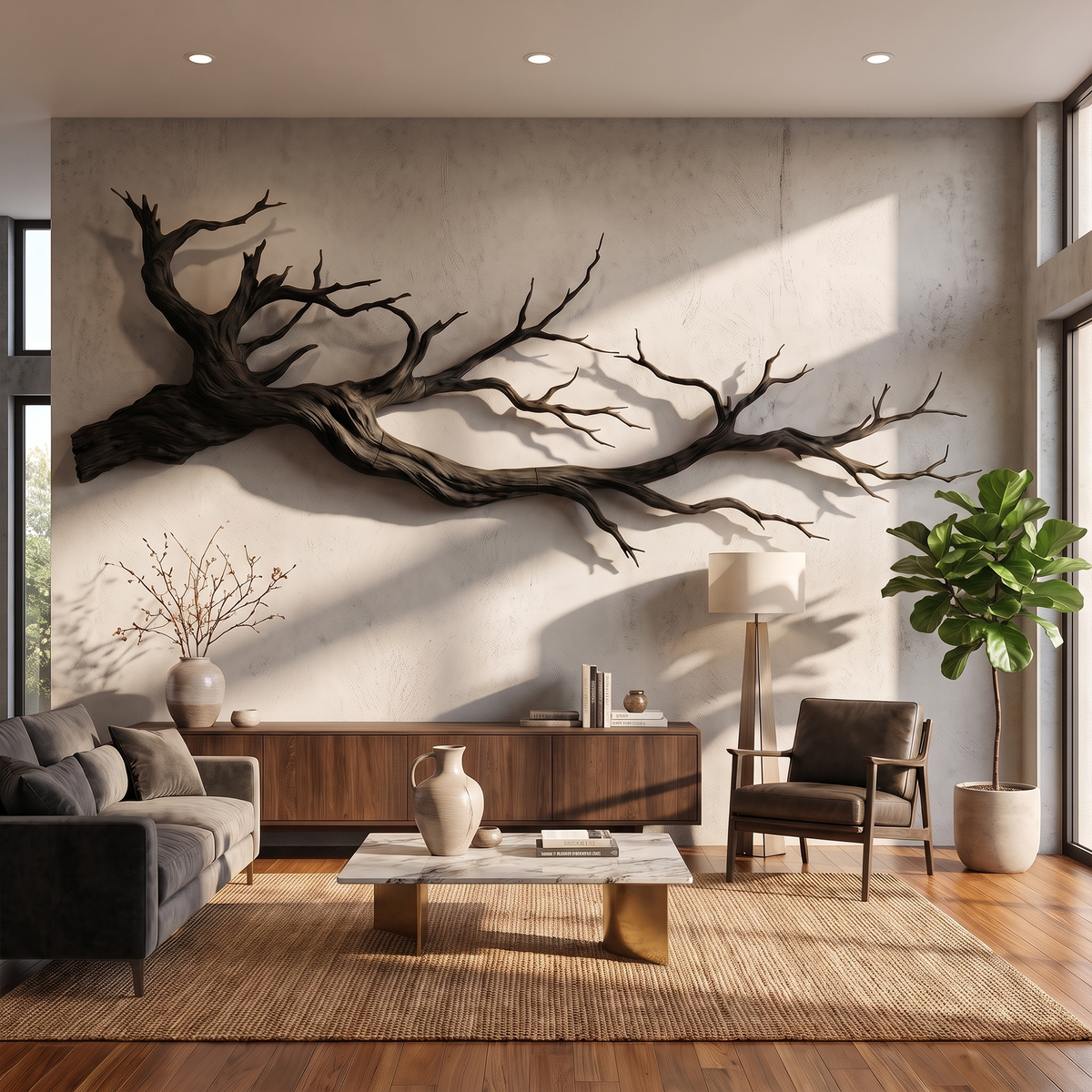 Abstract Tree Root Solid Wood Wall Sculpture, 3D Wall Art - Image 3