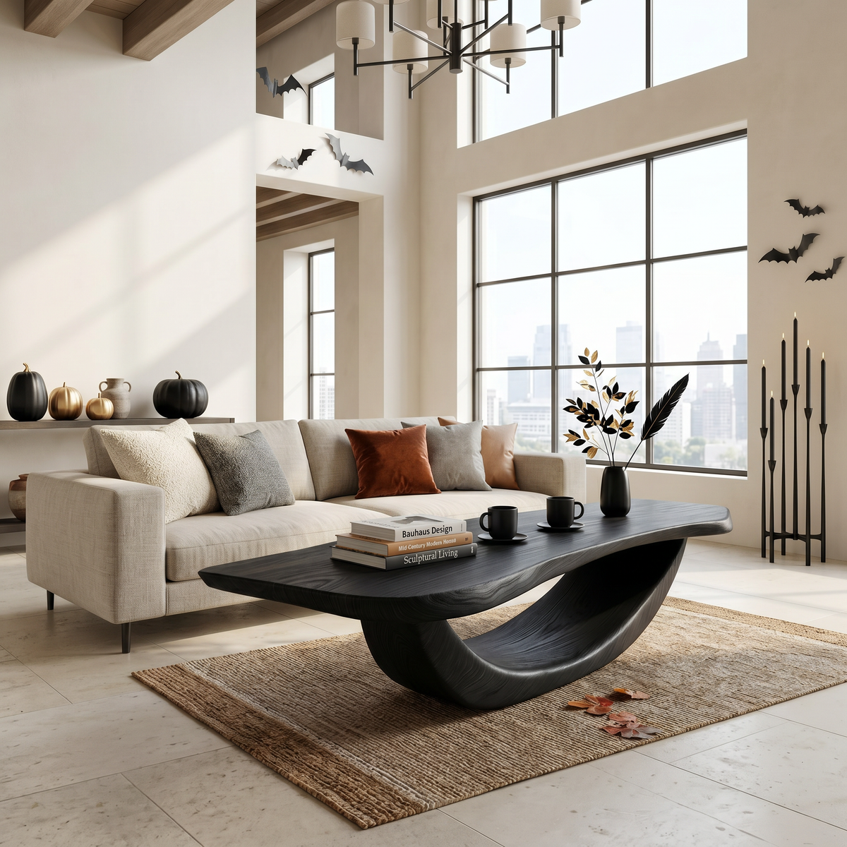 Farmhouse Live Edge Solid Wood Coffee Table with Rustic Finish - Image 4