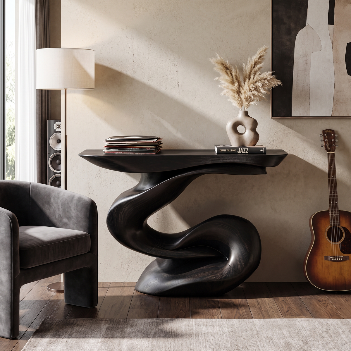 Handcrafted Live Edge Solid Wood Accent Console Table - Image 4