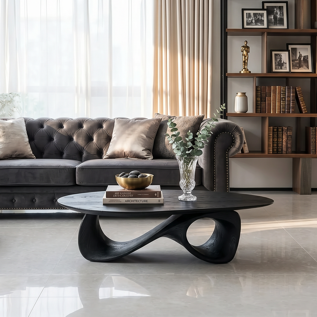 Rustic Solid Wood Coffee Table with Low-Set Simple Design - Image 4