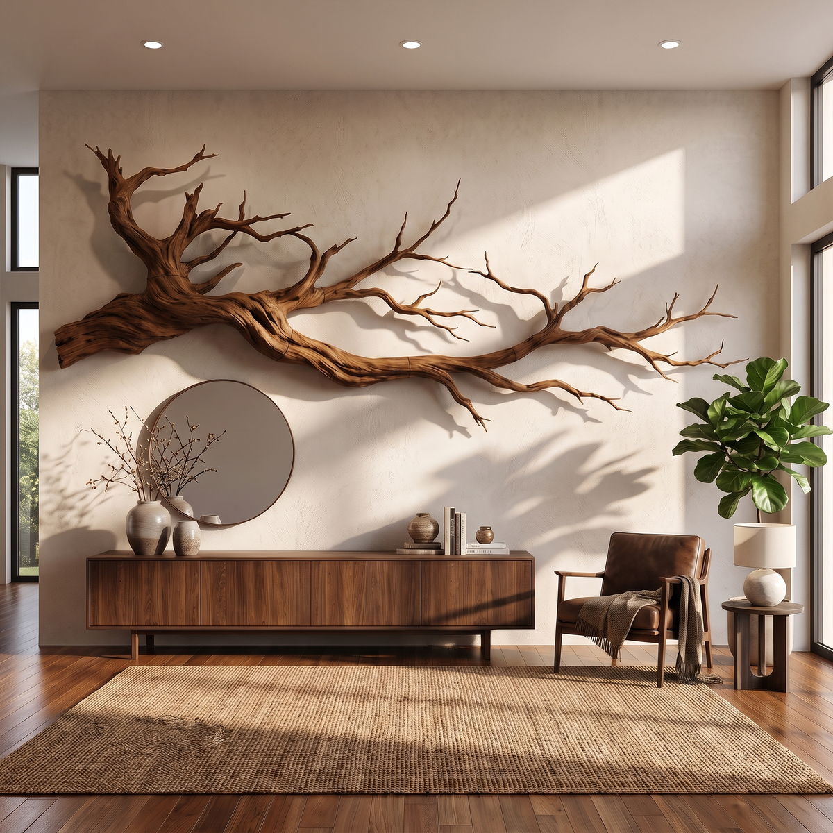 Abstract Tree Root Solid Wood Wall Sculpture, 3D Wall Art - Image 4