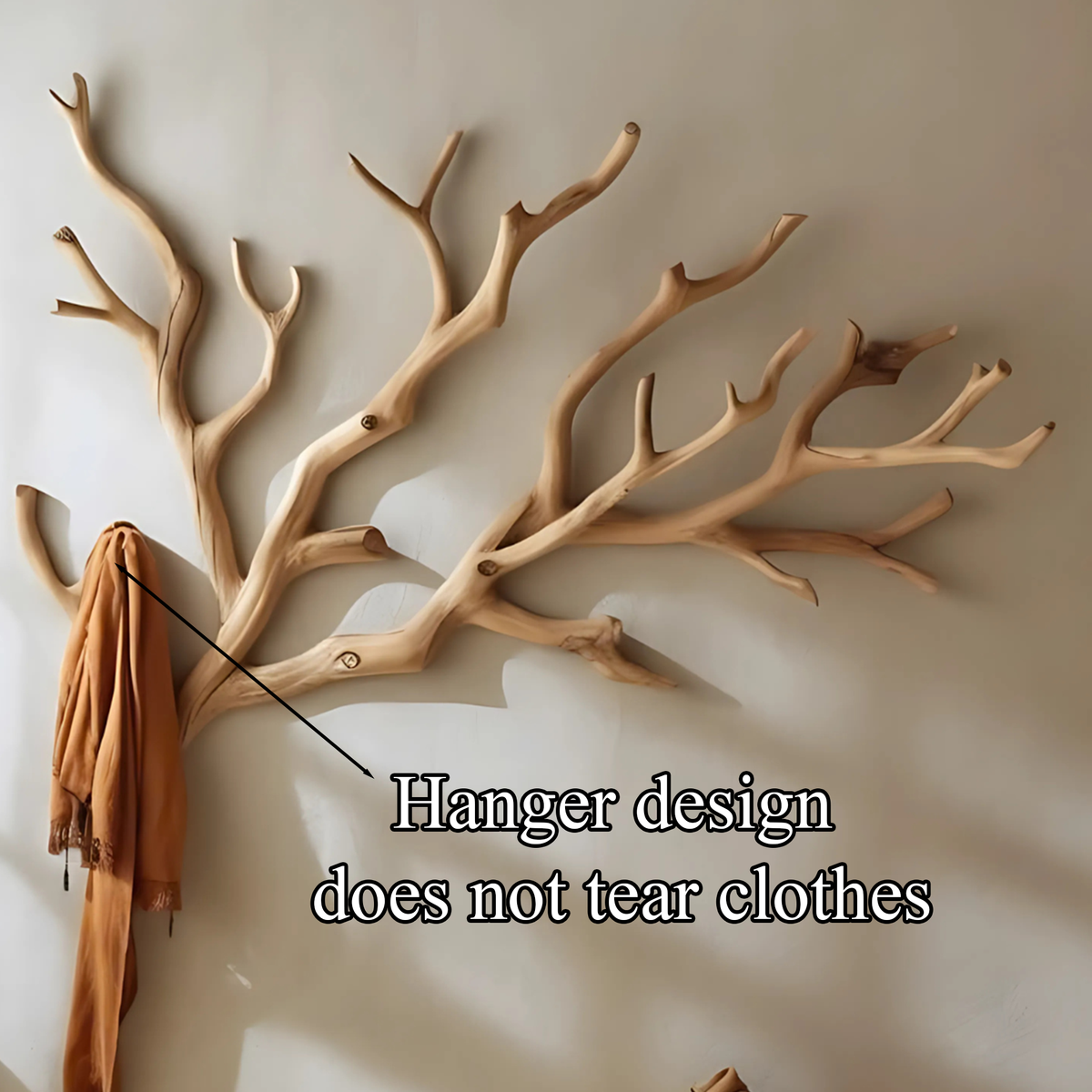 Driftwood Branch Wall-Mounted Solid Wood Coat Rack - Image 7