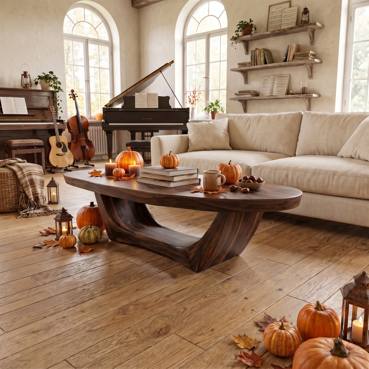 Handcrafted Live Edge Wood Coffee Table for Living Room - Image 7