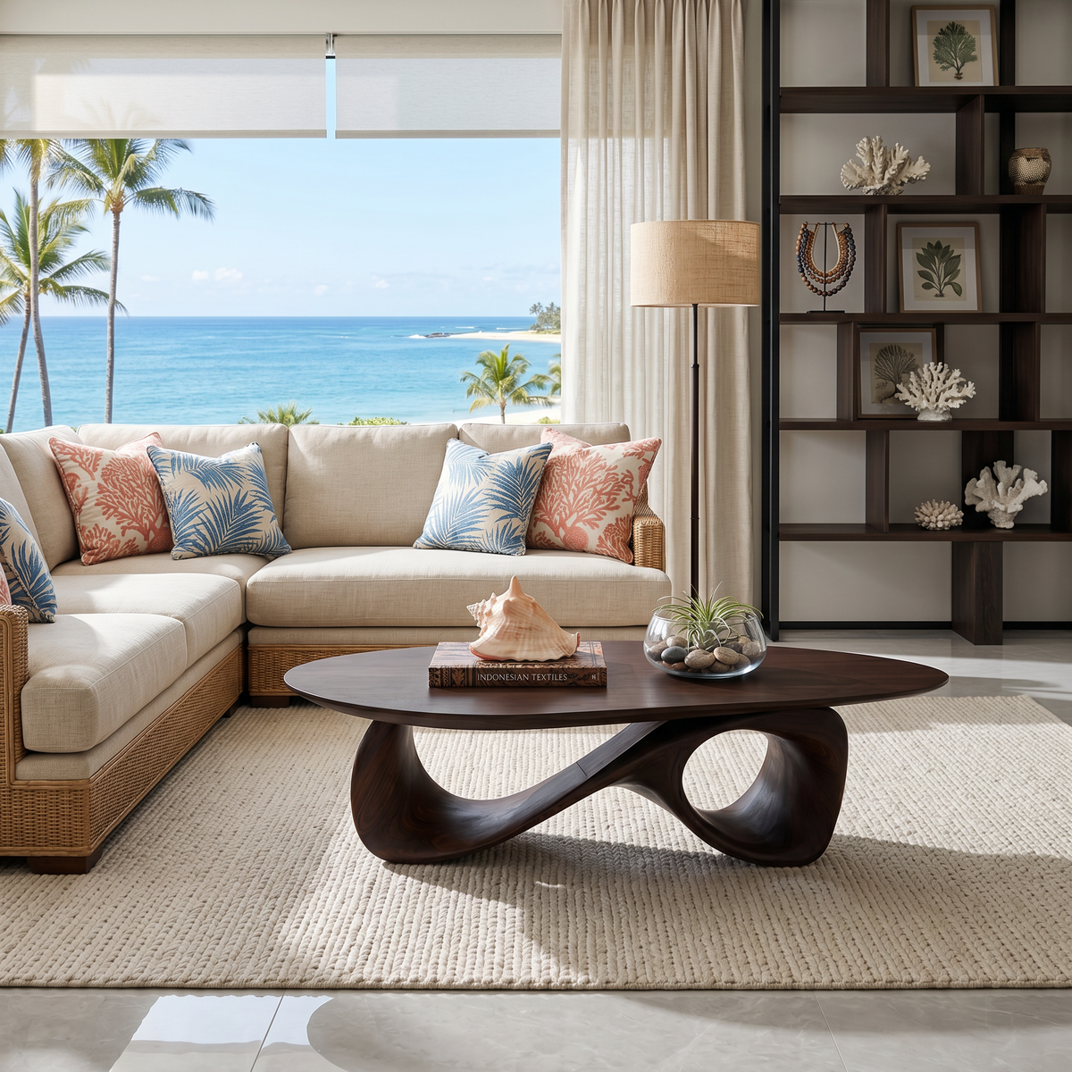 Rustic Solid Wood Coffee Table with Low-Set Simple Design - Image 7