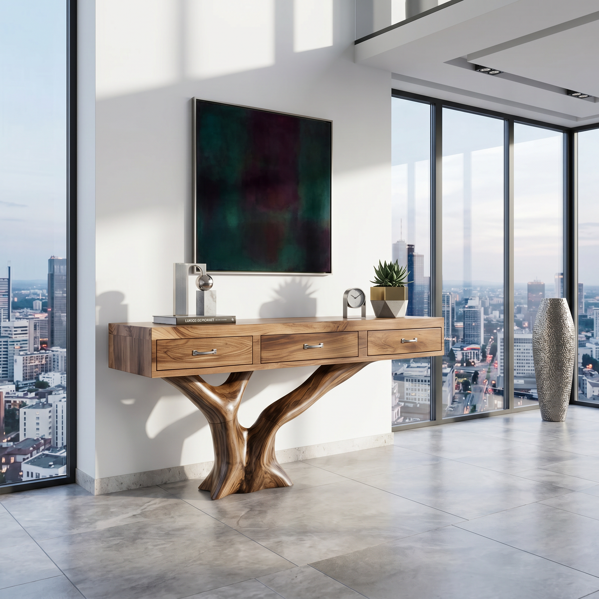 Farmhouse Live Edge Solid Wood Entryway Table - Image 6