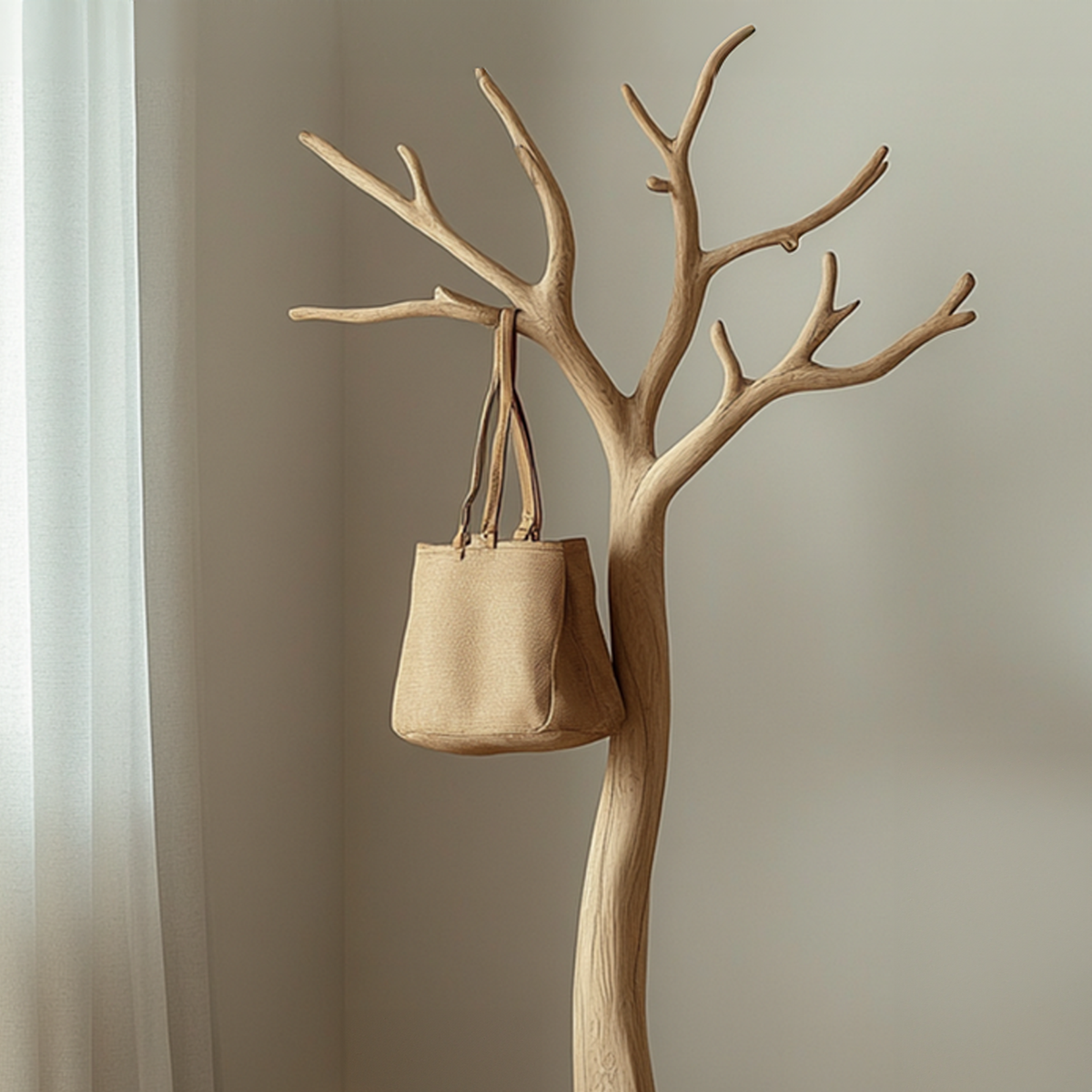 Driftwood Branch Wall-Mounted Coat Rack in Solid Wood - Image 3