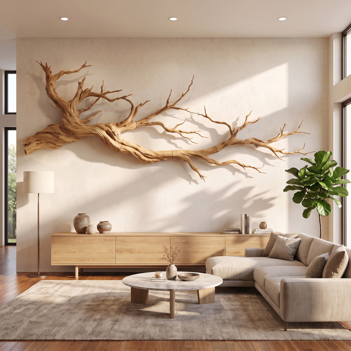 Abstract Tree Root Solid Wood Wall Sculpture, 3D Wall Art - Image 6