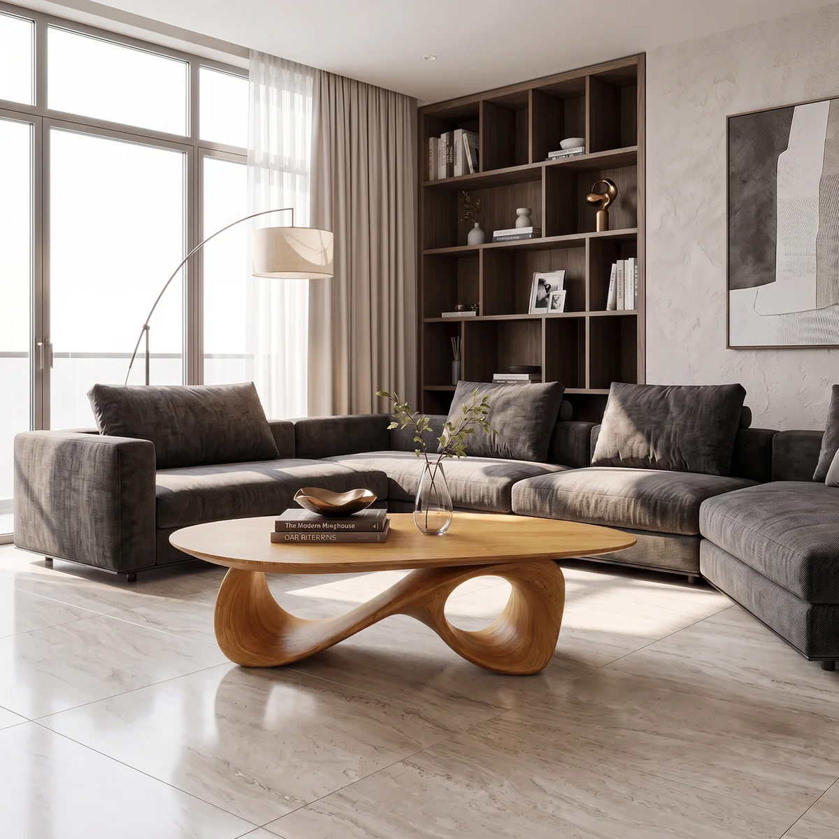 Rustic Solid Wood Coffee Table with Low-Set Simple Design - Image 5